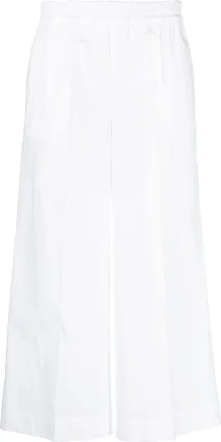 Wide-Leg Cotton Cropped Trousers