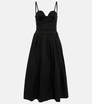 Cotton-blend midi dress