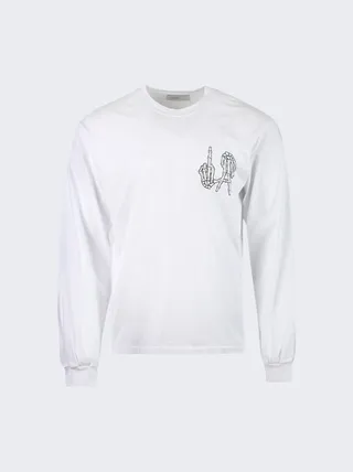 LA Bones Long-Sleeve Shop Tee White