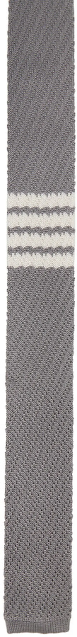 Thom Browne Gray 4-Bar Silk Tie