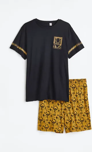 Regular Fit Pajama T-shirt and Shorts