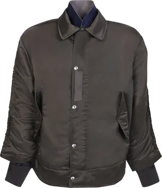 Sacai Collared Button-Up Bomber Jacket