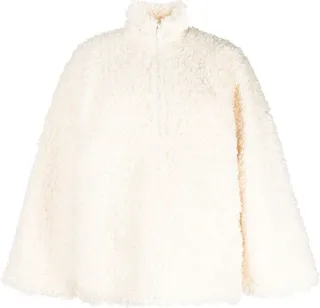 Faux-Shearling Pullover Zip Jacket