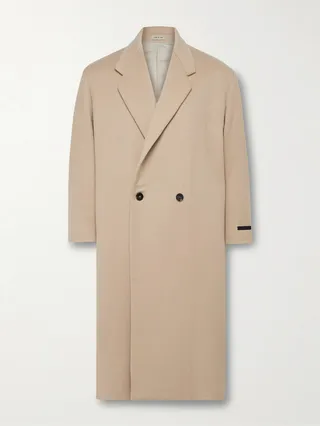 Eternal Oversized Double-Breasted Melton Wool Coat
