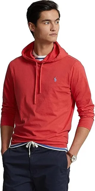 Polo Ralph Lauren Jersey Hooded T-Shirt (Red) Men's Clothing