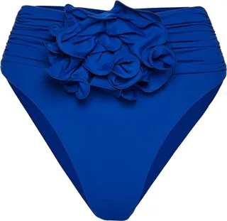 High-rise flower appliqué bikini bottoms