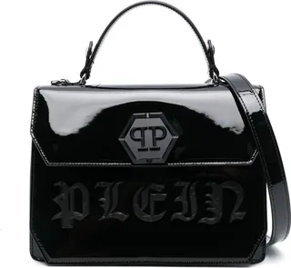 Superheroin patent-leather tote bag