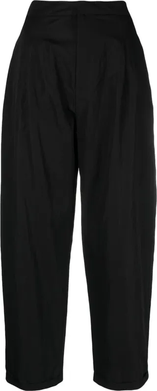 Straight-Leg Cropped Trousers