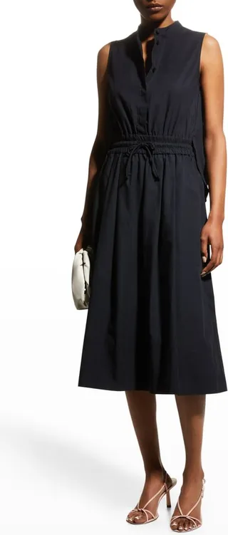 Sleeveless Poplin Midi Dress