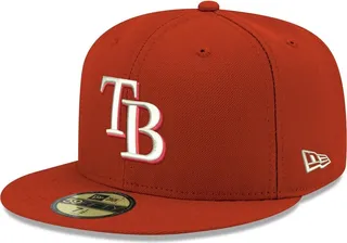 Men's Red Tampa Bay Rays Logo White 59FIFTY Fitted Hat