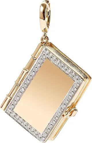 Mythology 18K Yellow Gold & 0.29 TCW Diamond Book Locket Charm