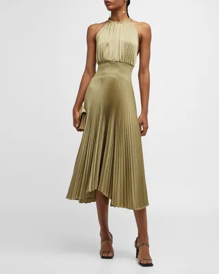 Renzo II Sleeveless Pleated Midi Dress