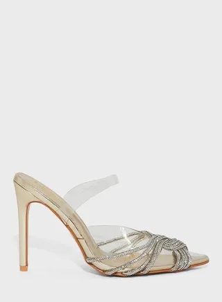 Diamante Twisted Detail Pointed Pump