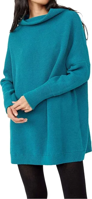 Ottoman Slouchy Tunic in Electric Teal