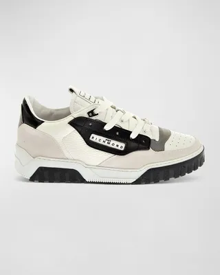 Men's Leather-Suede Low-Top Sneakers