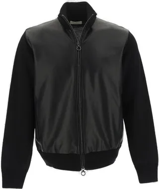 Salvatore Ferragamo Panelled Zipped Bomber Jacket