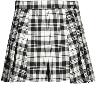 Checked wool shorts
