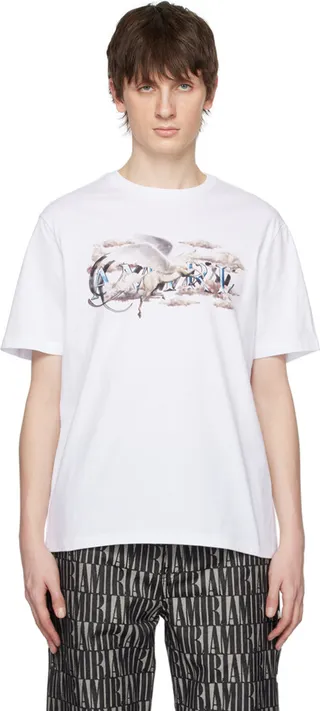 AMIRI White Pegasus Script T-Shirt