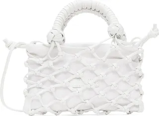Studio Amelia White Trellis Knotted Mini Bag