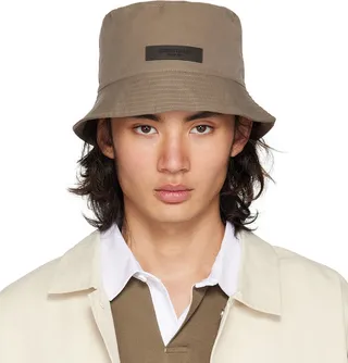 Essentials Brown Twill Bucket Hat