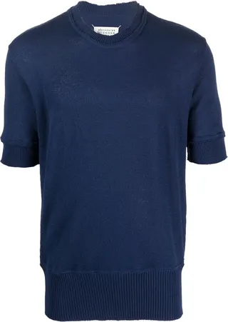 ripped-edge knitted T-shirt