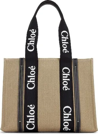 Chloe Medium Woody Tote Bag in Taupe