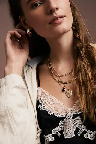 Gold Plated Heart Charm by Free People