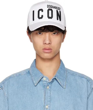 Dsquared2 White 'Be Icon' Baseball Cap