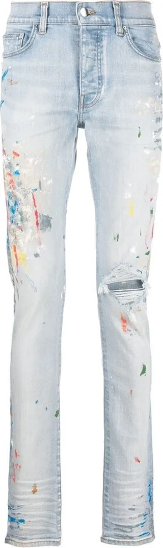 Paint-Splatter Skinny Jeans