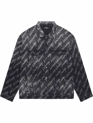 All-Over Logo Oversized Denim Jacket