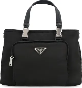 Prada Logo Plaque Box Shoulder Bag