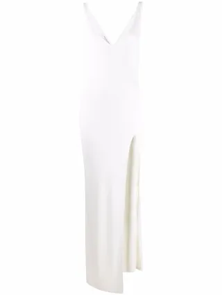 Slit-Detail Full-Length Dress