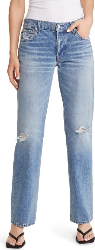 Simone Distressed High Waist Bootcut Jeans