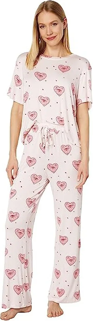 Honeydew Intimates All American Jersey PJ Set (Pure Hearts) Women's Pajama Sets