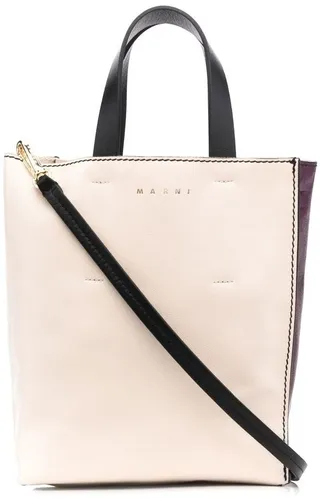 Two-Tone Leather Tote Bag