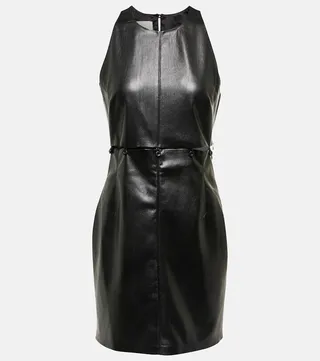 Layan faux leather minidress