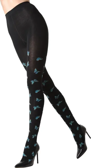 MeMoi Women's Flutter and Fly Patterned Sweater Tights