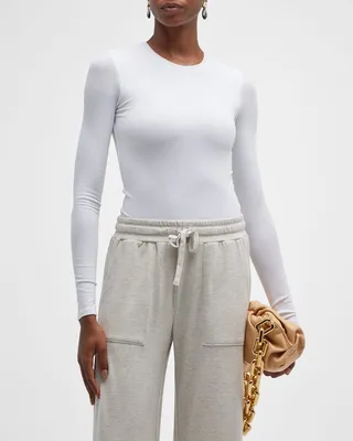 Micro-Modal Long-Sleeve Crewneck Bodysuit