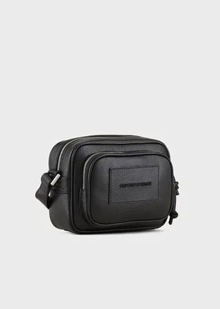 Tumbled-leather camera case with shoulder strap