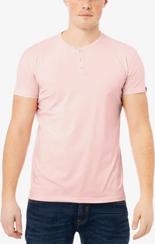 X-Ray Men's Basic Henley Neck Short Sleeve T-shirt