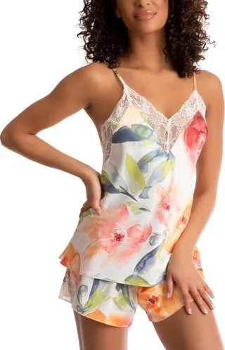 Linea Donatella Women's 2-Pc. Lindsey Garden Satin Pajamas Set