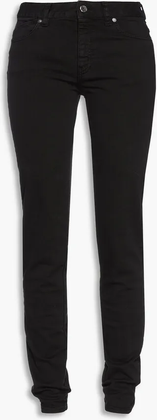 Embroidered mid-rise skinny jeans