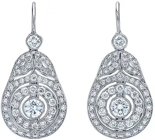 18kt white gold diamond Splendor Concentric drop earrings