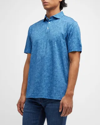 Men's Pilot Mill Palms-Print Polo Shirt