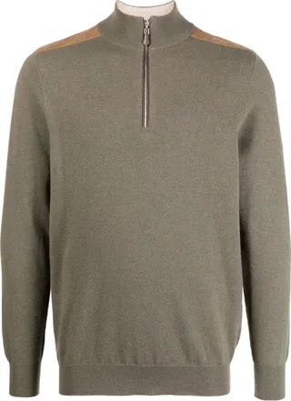 Half-Zip Front Organic Cashmere Jumper