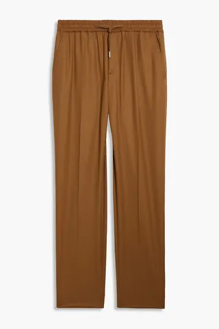 Alpha wool-flannel drawstring pants
