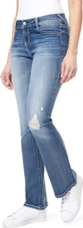 WallFlower Women's Feisty Curvy Skinny Low Rise Insta Stretch Juniors Jeans