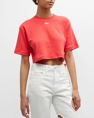 Off Stamp Short-Sleeve Crop T-Shirt