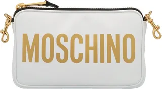 Moschino Logo Printed Chain-Linked Shoulder Bag