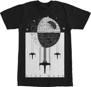 Men's Star Wars Death Star Battle T-Shirt - Black - 2X Large